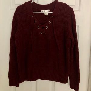 Lace cross sweater